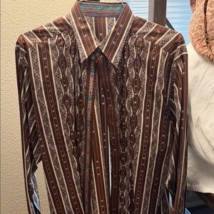 Robert Graham Brown Patterned Button Down Shirt